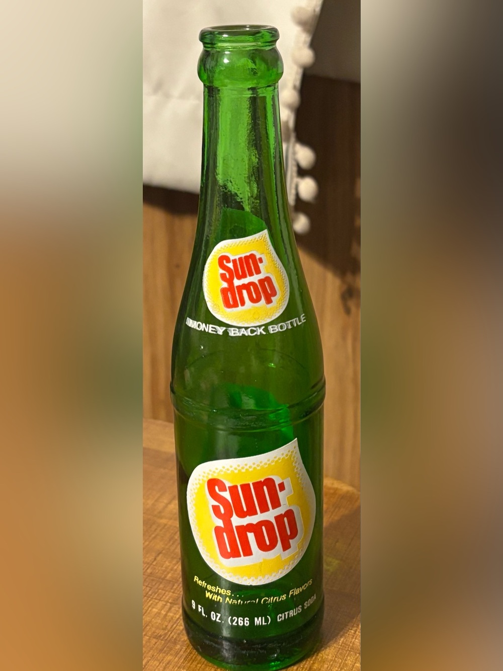 VINTAGE Glass Citrus Soda Bottle - 9oz Sun-Drop by Crush